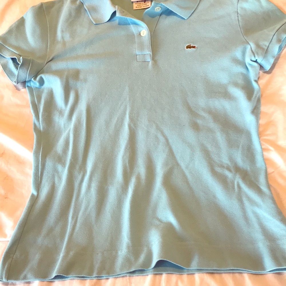 2 button short sleeve gorgeous blue Lacoste sz 38